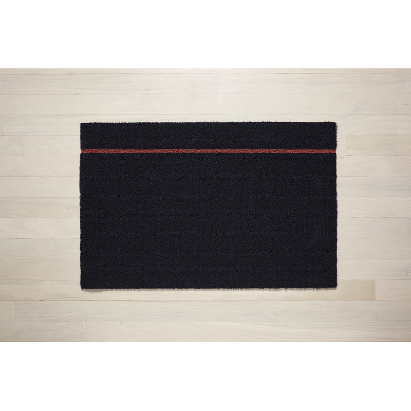 Indoor / Outdoor Doormat, 0.6cm H x 61cm W x 91cm L, Navy/Coral