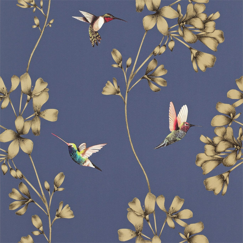 Amazilia 10.05m x 68.6cm Wallpaper Roll, Indigo