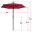 Parasol de patio 6,5 pi 6 poulies avec corde pour table de jardin-1907000656