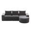Chenille, 99 po, nuage courbé, modulaire, méridienne, 3 places, moderne, sans os, en forme de L, canapé, double coussin, éponge à haute résilience, rembourrage de la nuque rembourrée, densité de rebond lente-696968778
