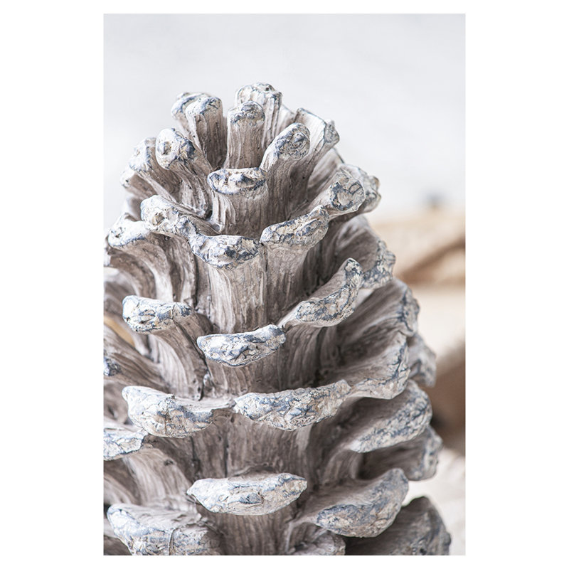 Set of 2 Gray Polyresin Pinecone Table Decor