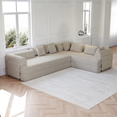 Canapé-lit convertible 3 pièces 78,7 po avec oreiller cylindrique et canapé-lit pliable en chenille avec poche latérale