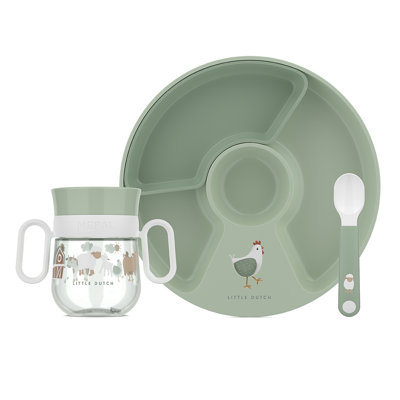 Little Dutch Plastic Baby Dinnerware 3-Piece Set Mio - Little Farm