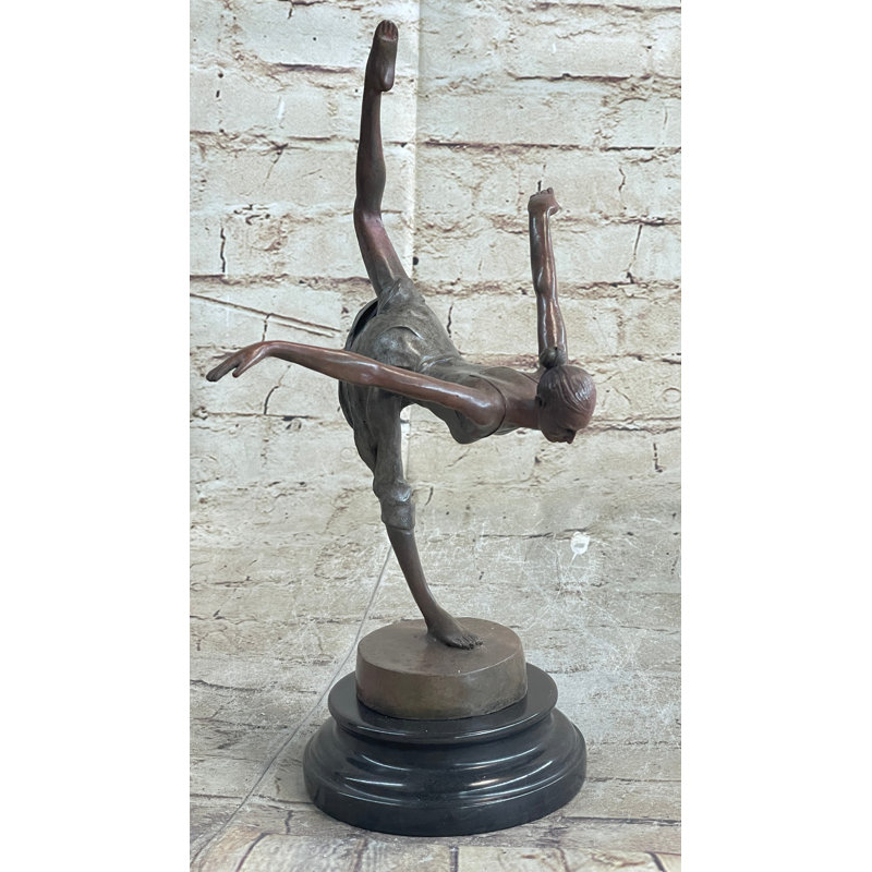 Sculpture Badina danseuse en bronze à ballerine par Aldo Vitaleh sur base en marbre