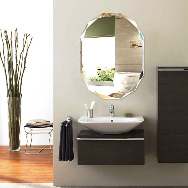 Miroir de salle de bain sans cadre, miroir de meuble-lavabo mural 24 po x 32 po, miroir sans cadre moderne pour salle de bain, salon, entrée, miroir mural élégant