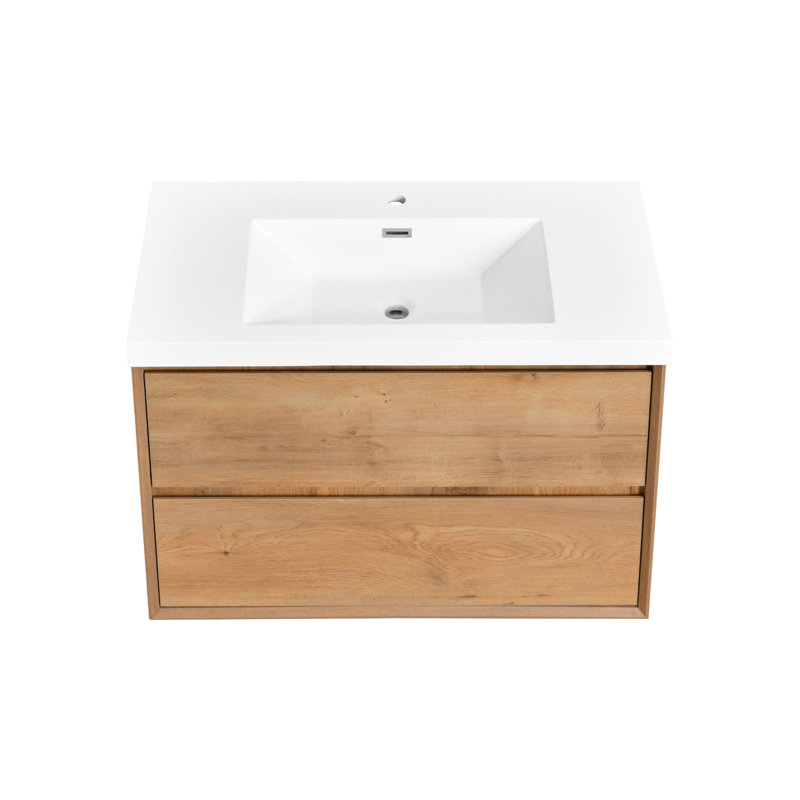 Babajide 36" Wall Mount Single Sink Bathroom Vanity With Top And Sinks