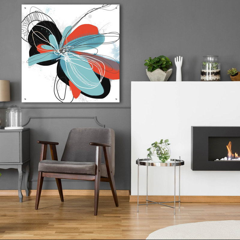 «The Flower Dances 1» par Jan Weiss, art mural en verre acrylique, H 36 po x l 36 po x P 0,2 po