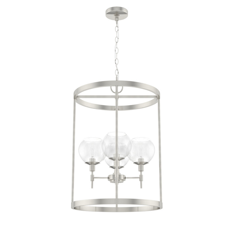 Xidane 4 - Light Shaded Cylinder Chandelier, Brushed Nickel