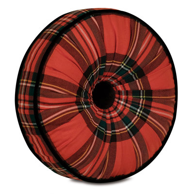 Holiday Traditional Buttons Cotton Reversible Throw Pillow