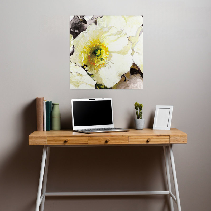 Fleurs de coquelicots blancs rapprochés, H 18 po x l 18 po