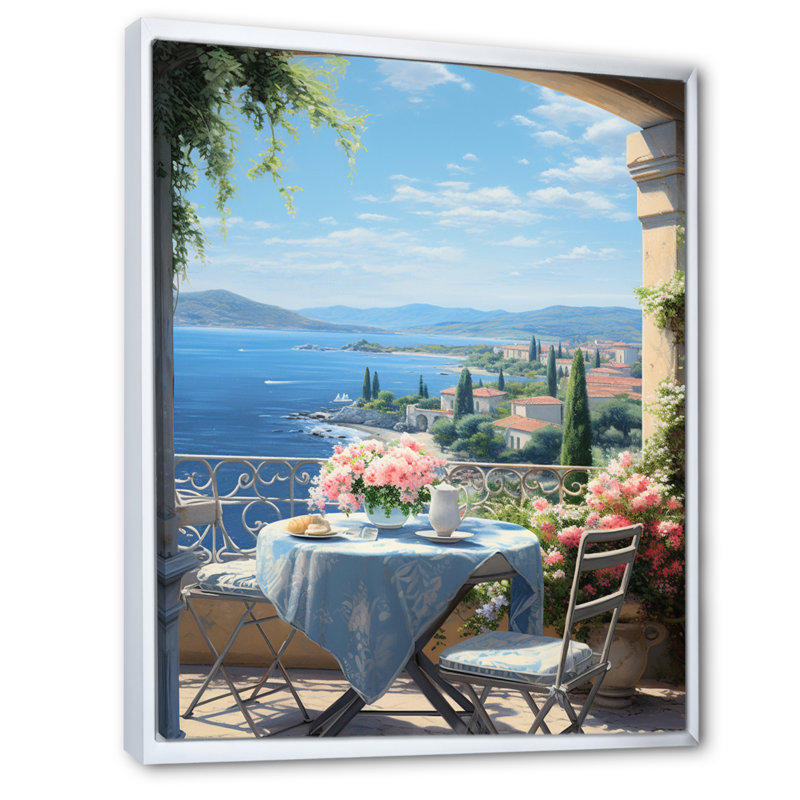 «French Coastal Retreat In Provence II», art mural encadré, 32" H x 16" W, Cadre flottant blanc