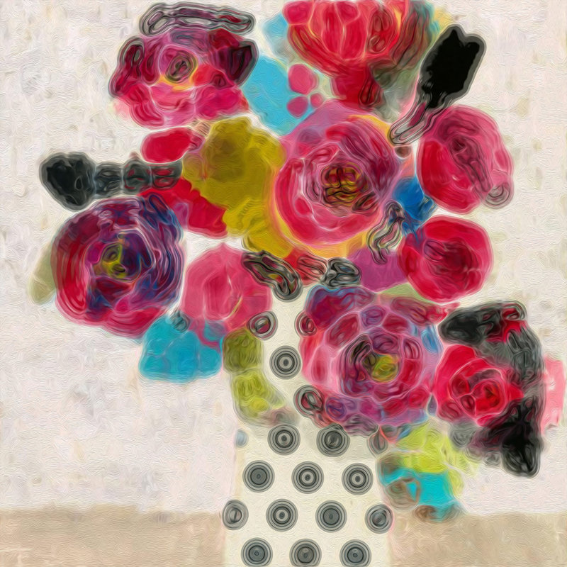 Floral " Lovely Red Roses ", 8" H x 8" W x 1.5" D
