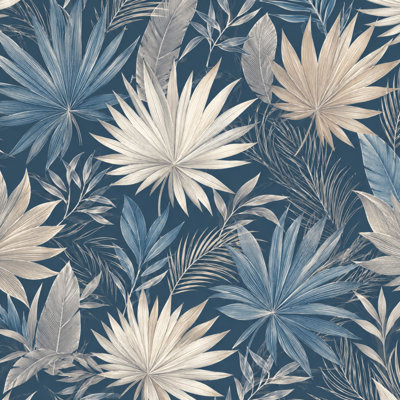 Papier peint auto-adhésif amovible à motif de feuilles de palmier beige à motif de feuilles de palmier beige dessiné à la main 24 po x 118 po