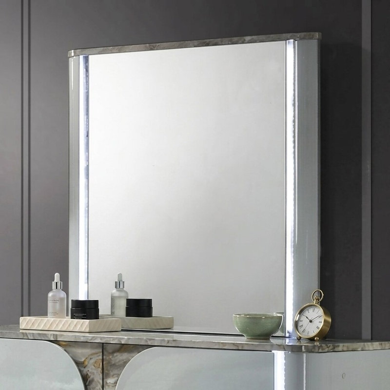 Shepard gris clair 39,5 po X P 38 po Miroir rectangulaire H