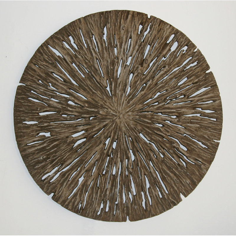 Décoration murale ronde - Coupe d'un arbre âgé, H 28 po x l 28 po x P 2 po