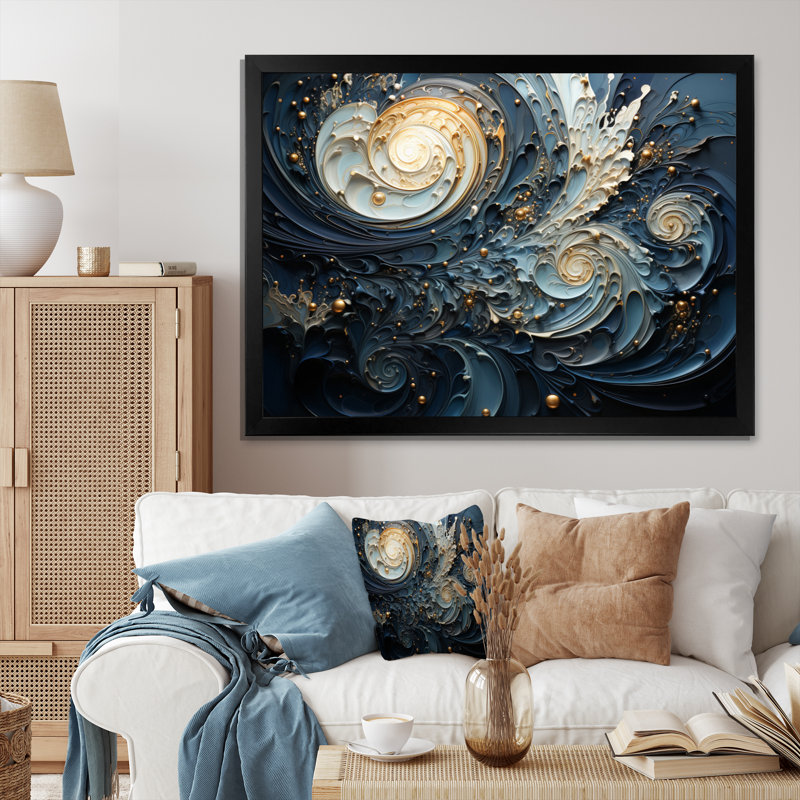 Quartis spirales célestes III sur toile, H 30 po x l 40 po x P 1,5 po, Cadre photo noir