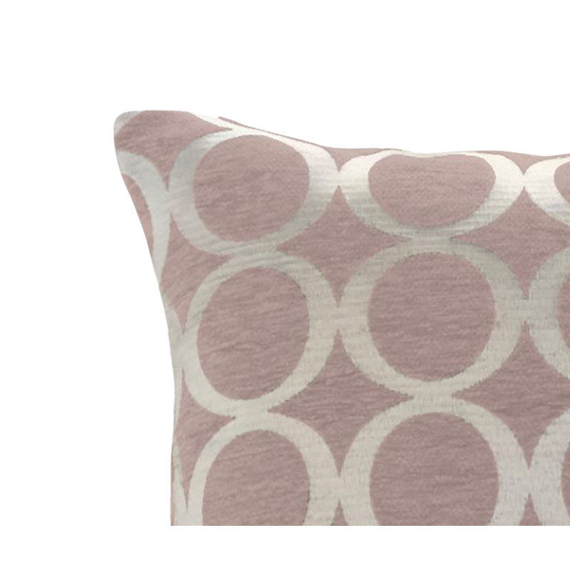 Broward Oh Geometric Cushion with Filling, 55cm H x 55cm W x 15cm D, Blush