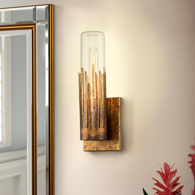 Julia 1 Light Sconce, Gold, Clear/Gold