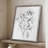 Wild Roses Sketch Framed Print - Solid Wood-1474020408