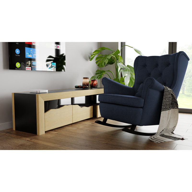 Yancheva Rocking Chair, Falcone Cobalt chenille