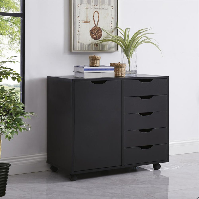 Coheman 30.7 " Wide 5 Vertical Filing Cabinet, Black