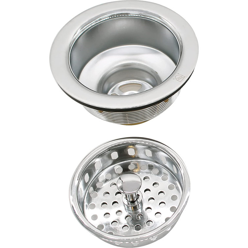 Ensemble de crépine d'évier de cuisine avec bride de broyeur à déchets et bouchon, Nickel poli