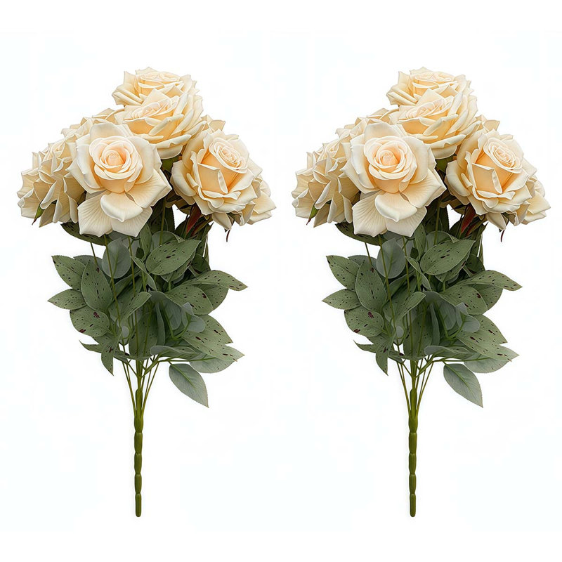 2 paquets de roses artificielles, Champagne