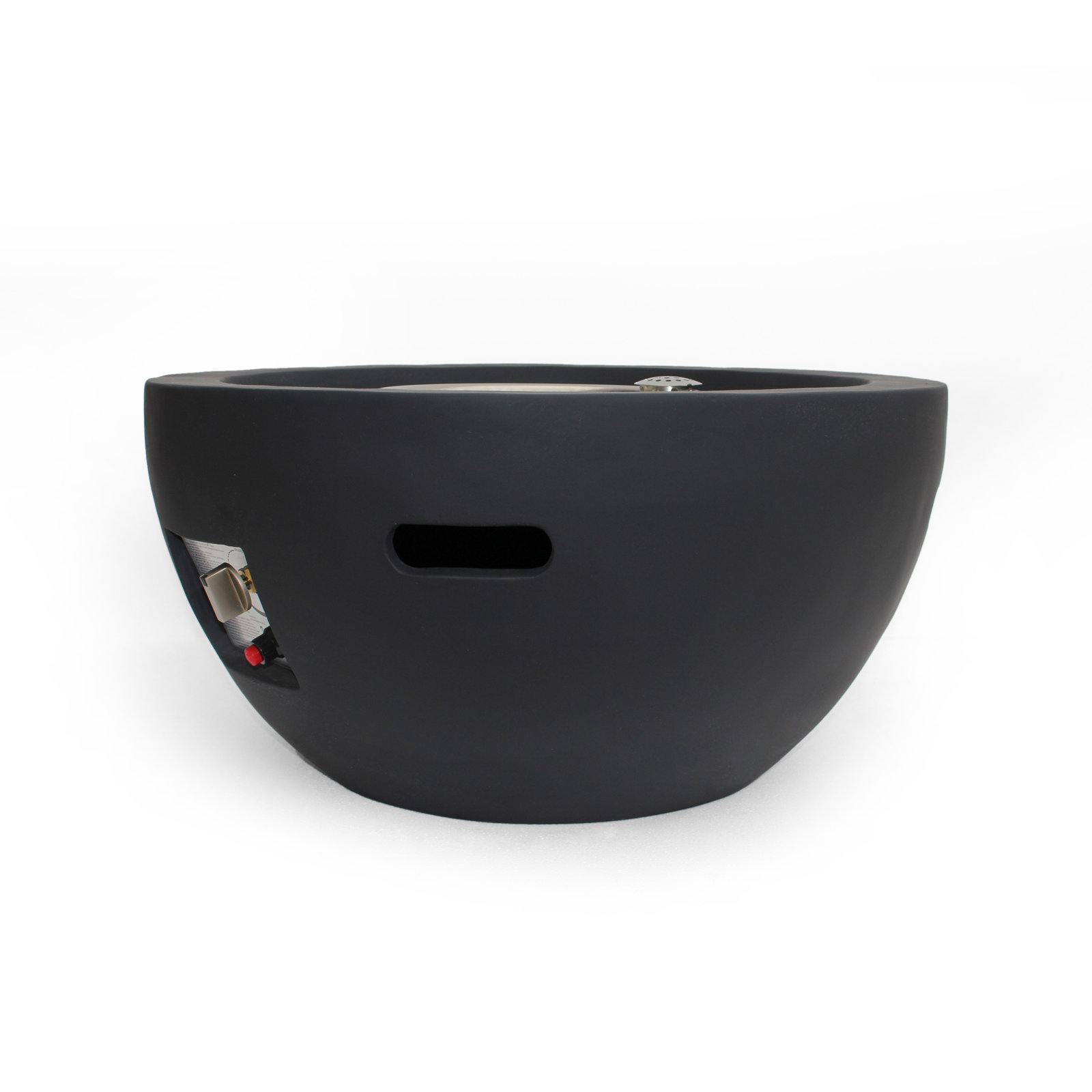 Hotwells Concrete Outdoor Fire Pit with Tank, Dark Gray