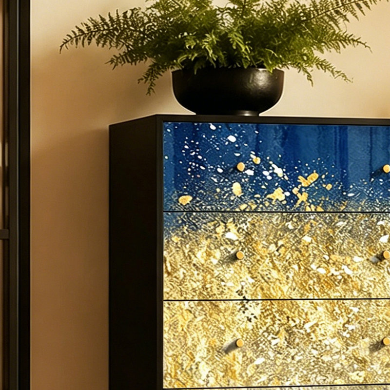 Commode de rangement à tiroirs en bois massif