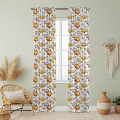Semi Sheer Fruit Print Curtain Single Panel