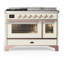 Majestic III Series 48 Inch Dual Fuel Range with 5 Sealed Burners, Griddle, Frenchtop in Glossy Black (Natural Gas, Burnished Trim)-1981615041-1981615046-1981615048
