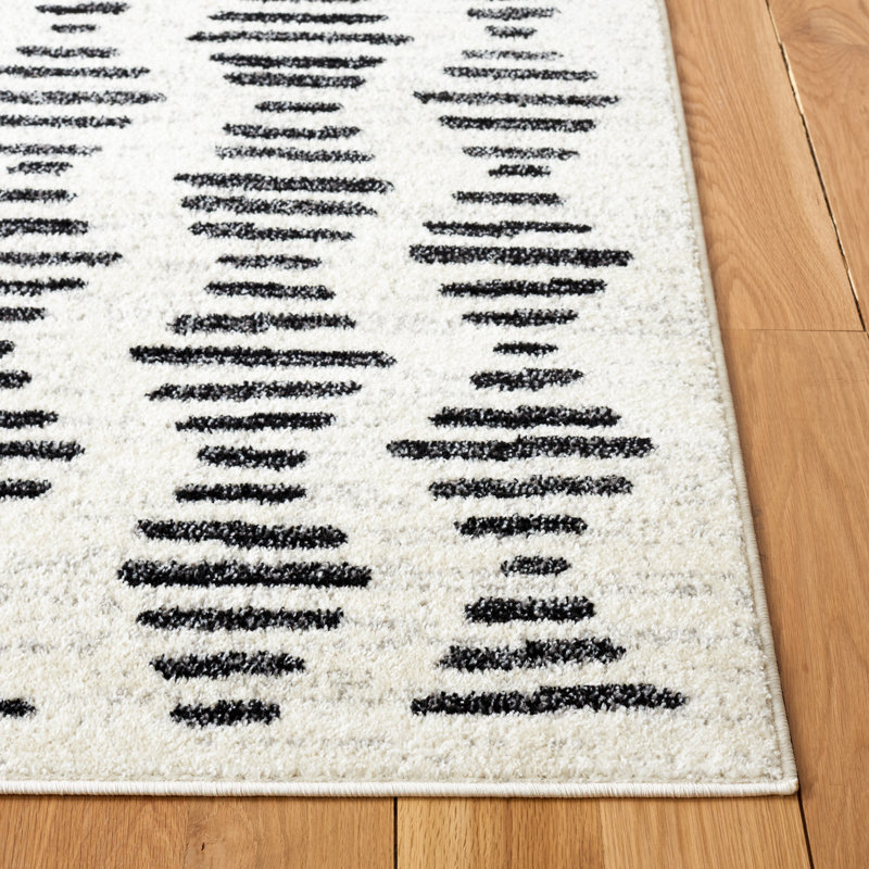 Tapis ivoire / noir Castonguay, Carré 6 pi 7 po