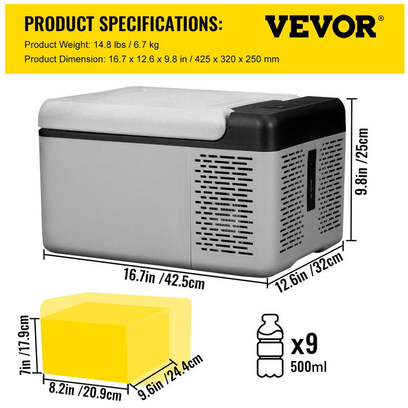 Compact Silver 10 Quart Portable RV Smart Freezer
