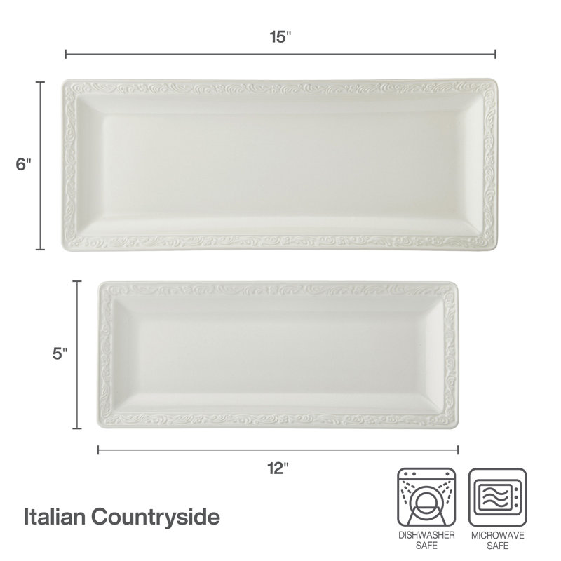 Italian Countryside Set Of 2 Bread Trays