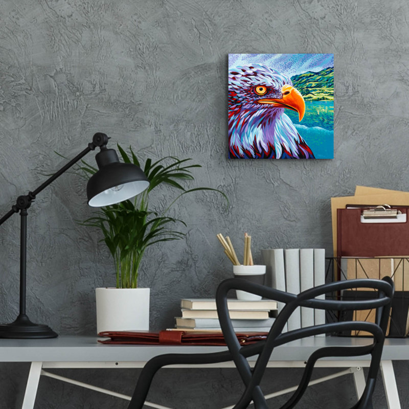 «Proud Eagle» par Carolee Vitaletti, art mural en verre acrylique