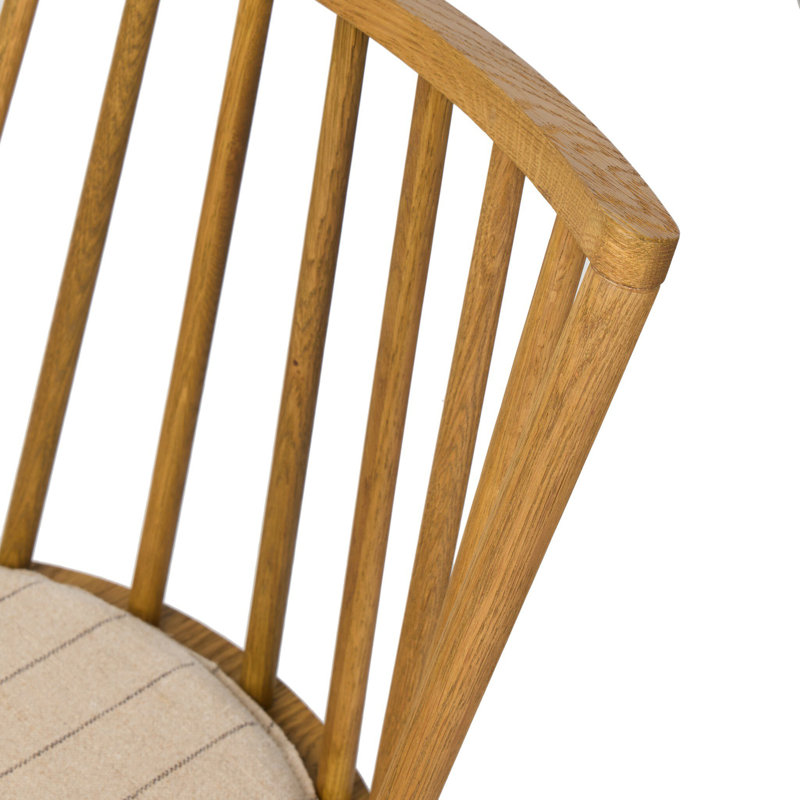 Lewis Windsor Stool With Cushion-Black Oak-Counter, Counter Stool (25.02” Seat Height), Sandy Oak