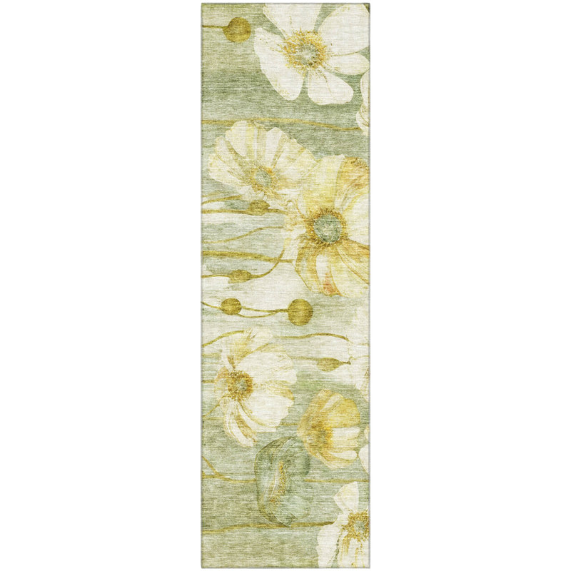 Tapis sauge de qualité supérieure Prisco, Tapis de couloir 2 pi 3 po x 7 pi 6 po