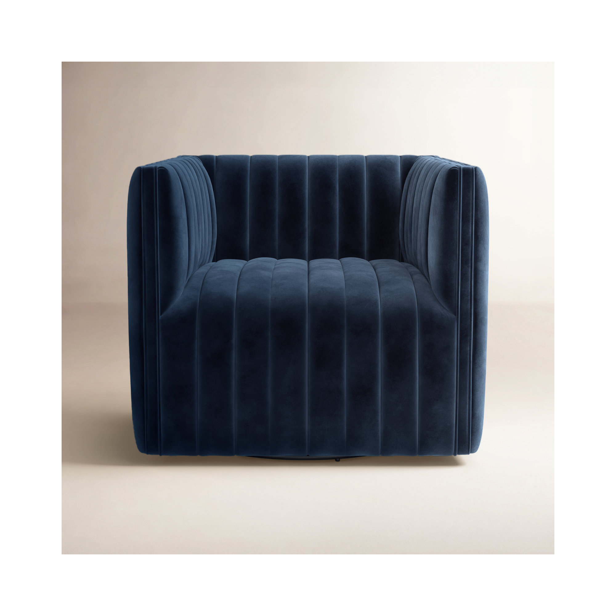 Brandt Swivel Armchair, Sapphire Navy Polyester Blend
