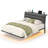 Floating Bed Frame with LED Lights, Visual Floating Bed With Charing Station, Metal Platform Bed With Stable Structure-718768645