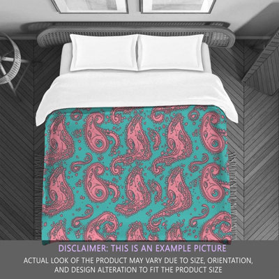 Paisley Pink/Turquoise Microfiber Comforter