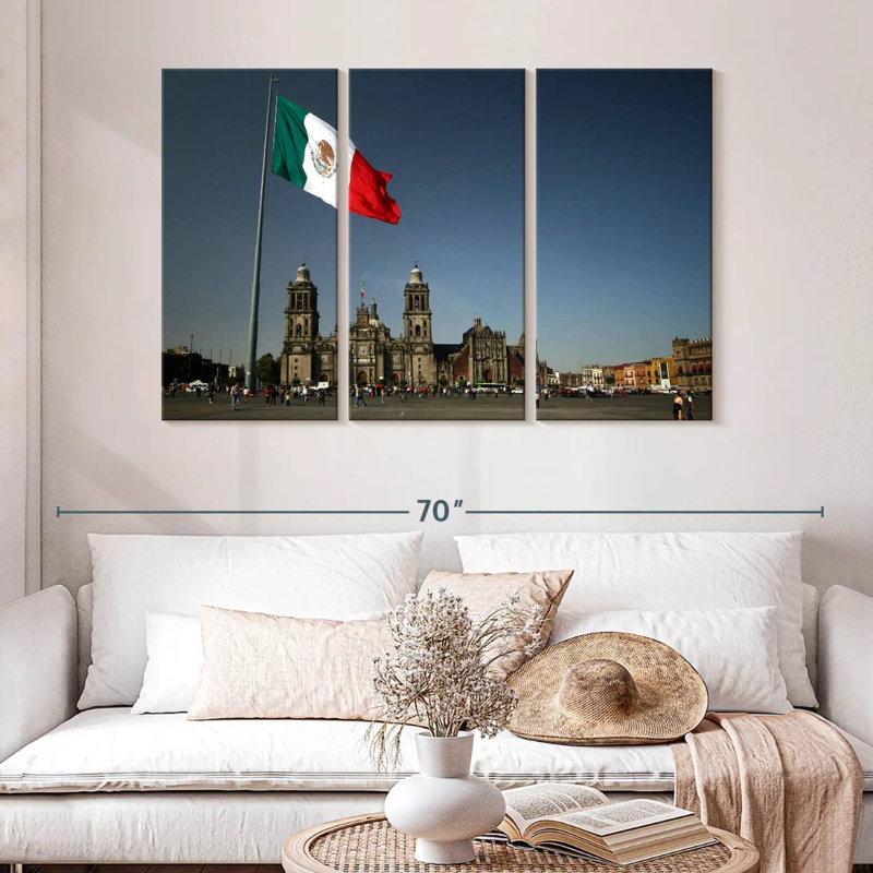 Drapeau mexicain Sirci à Zocalo, H 32 po x l 50 po