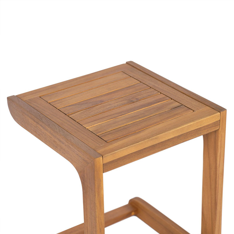 Harry Patio C-Shaped Acacia Wood Side Table
