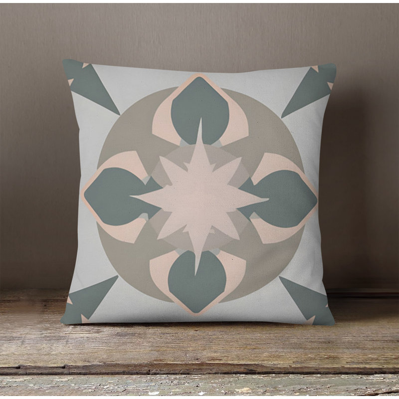 Throw Pillow With Insert, 16"H x 16"W, Blue/Green 10