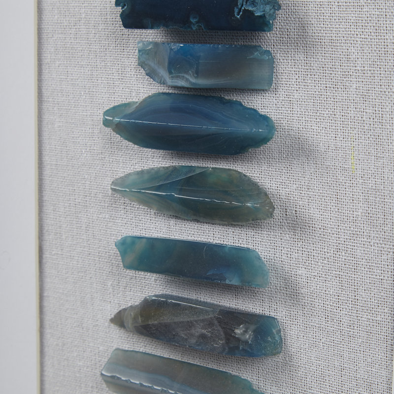 Panneau de décor mural encadré en agate bleue Cerulean Stones