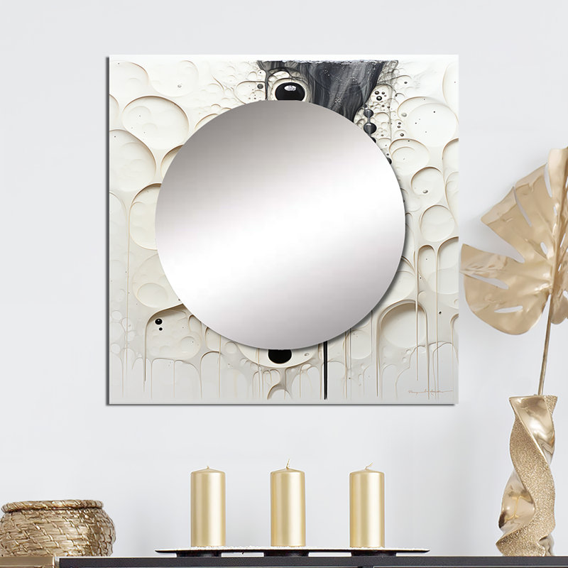 Leyona - Grand miroir carré pour décoration murale Stingray, 23 po x 23 po