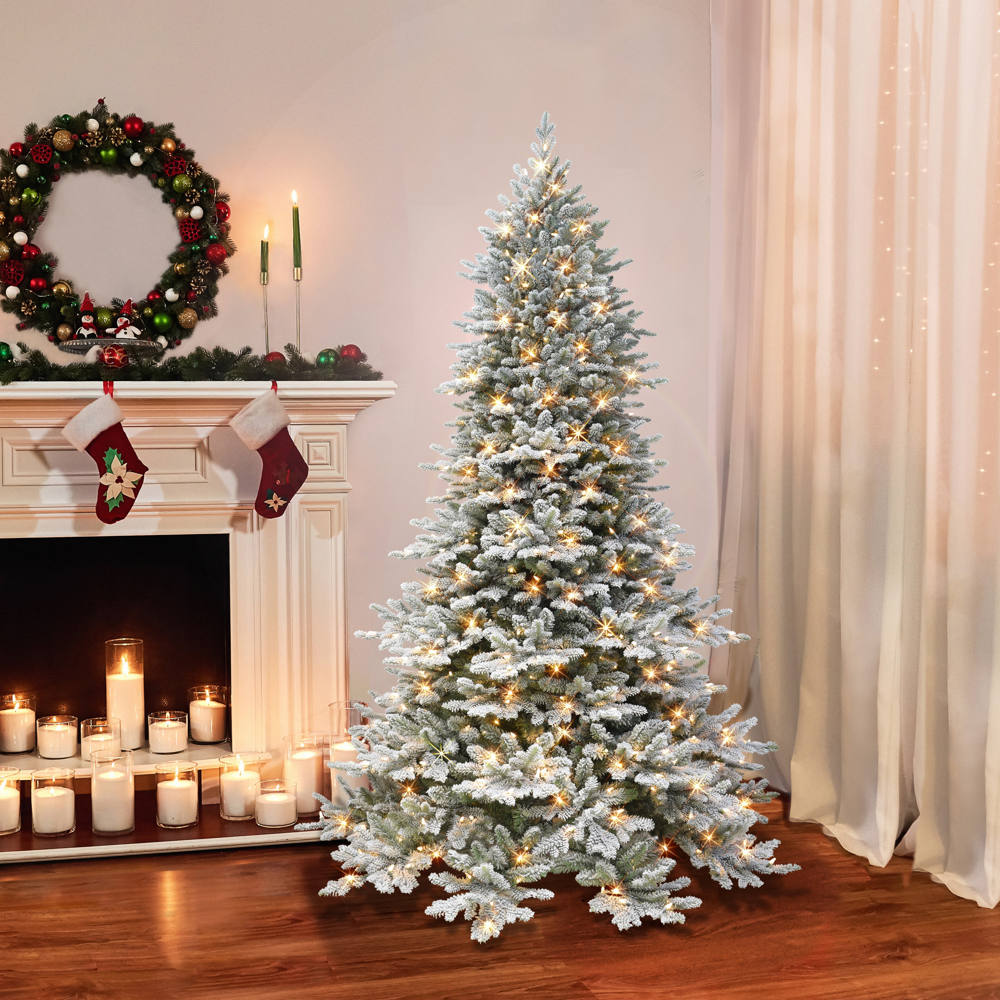78' Lighted Artificial Fir Christmas Tree