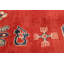 Tapis unique en laine noué à la main gazni brun et rouge années 2010 de 5 pi x 6 pi 5 po Qaiden
