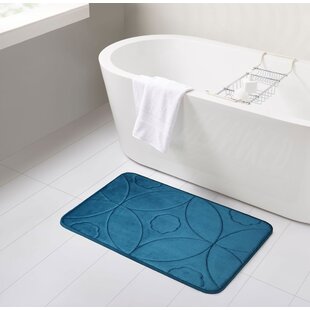 2pc HeiQ Antimicrobial Memory Foam Bath Rug Set Blue - Truly Calm