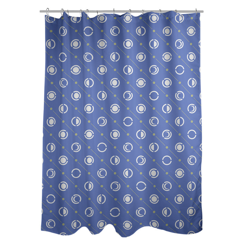 Rideau de douche à phases simples classic moon Noira Gothard, Bleu / citron