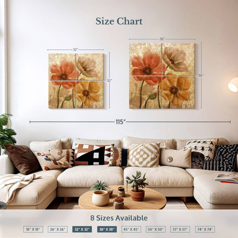 Harnek Poppy Allure I, 32" H x 32" W